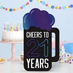 Finally 21 Beer Mug Centerpiece Standee