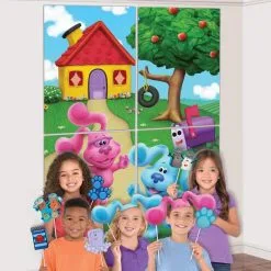 Blue's Clues & You! Paper Scene Setter With Photo Booth Props, 55.6in X 80.2in