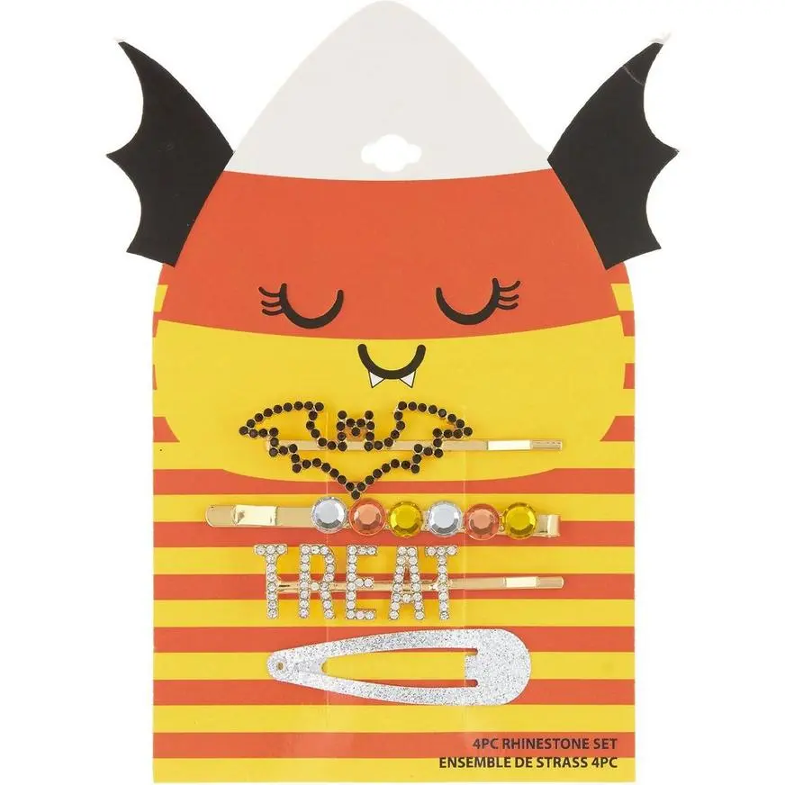 Halloween Treat Bobby Pin & Hair Clip Set, 4pc - Image 2