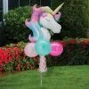 Air-Filled Enchanted Unicorn Foil & Latex Balloon Yard Sign, 64in