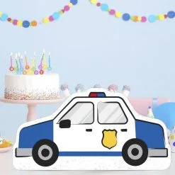 Police Car Centerpiece Cardboard Cutout, 18in X 9in - First Responders