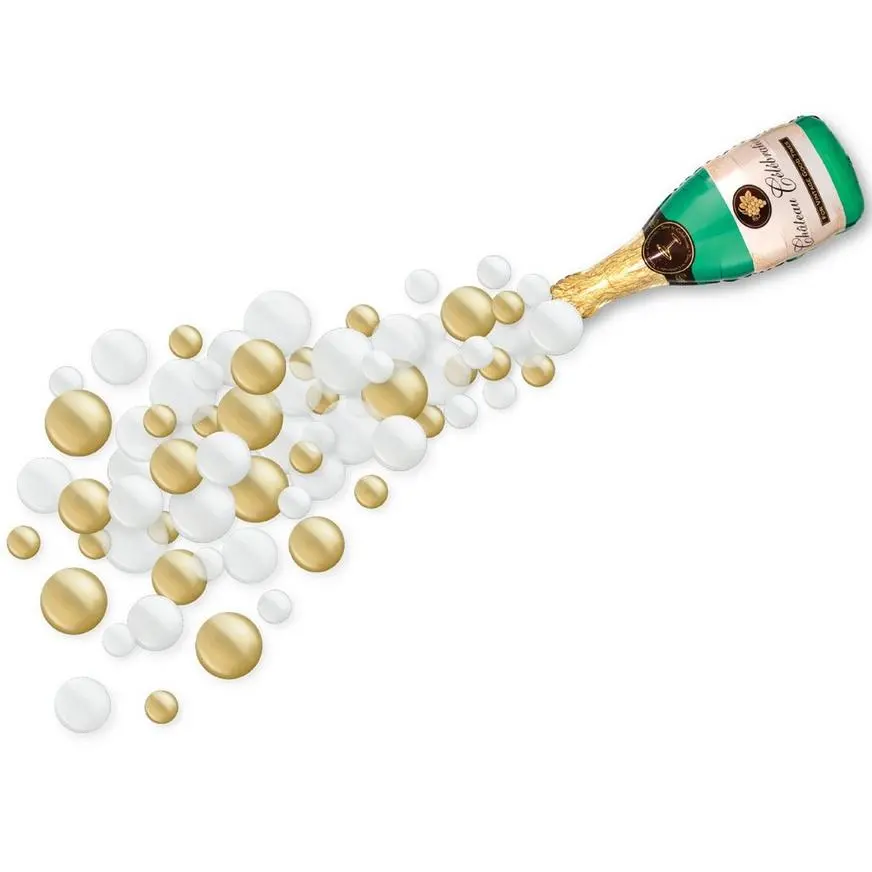 Air-Filled Champagne Poppin' New Year's Balloon Garland Kit - Image 2