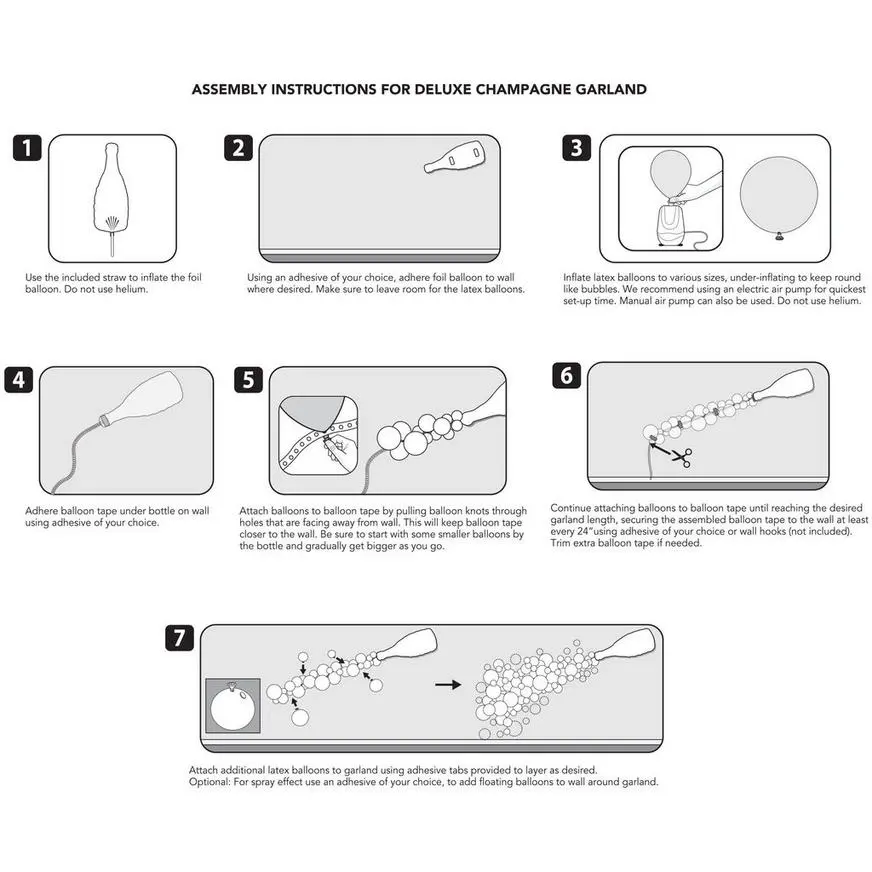 Air-Filled Champagne Poppin' New Year's Balloon Garland Kit - Image 3
