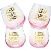 Alexa, Do My Chores Stemless Wine Glasses, 16oz, 4ct