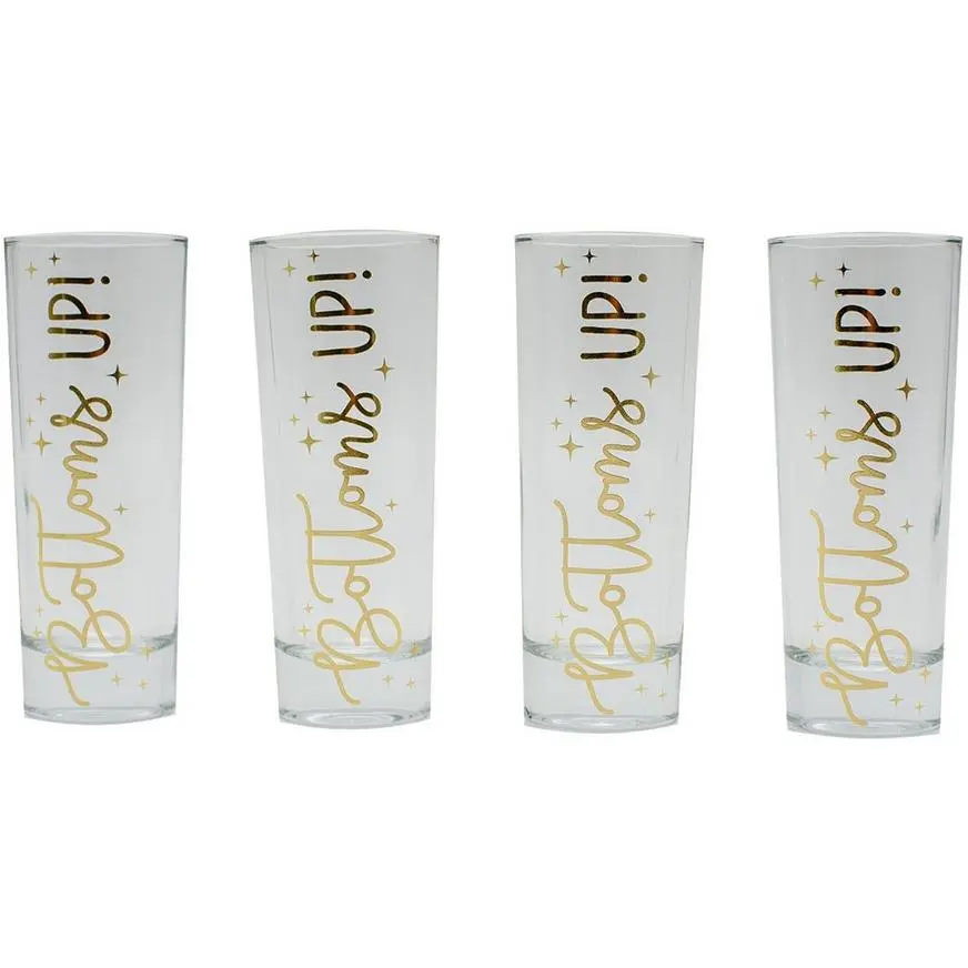 Bottoms Up Shot Glasses, 2oz, 4ct