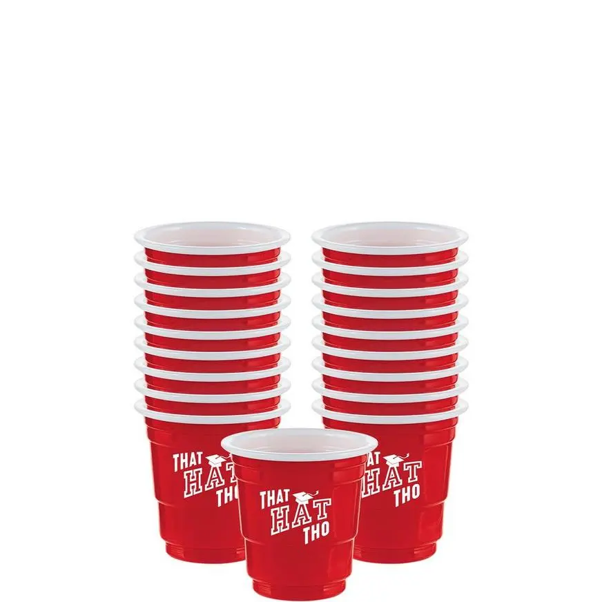 That Hat Tho Graduation Plastic Shot Glasses, 2oz, 30ct