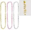 Team Bride Bead Necklaces, 30in, 6pc