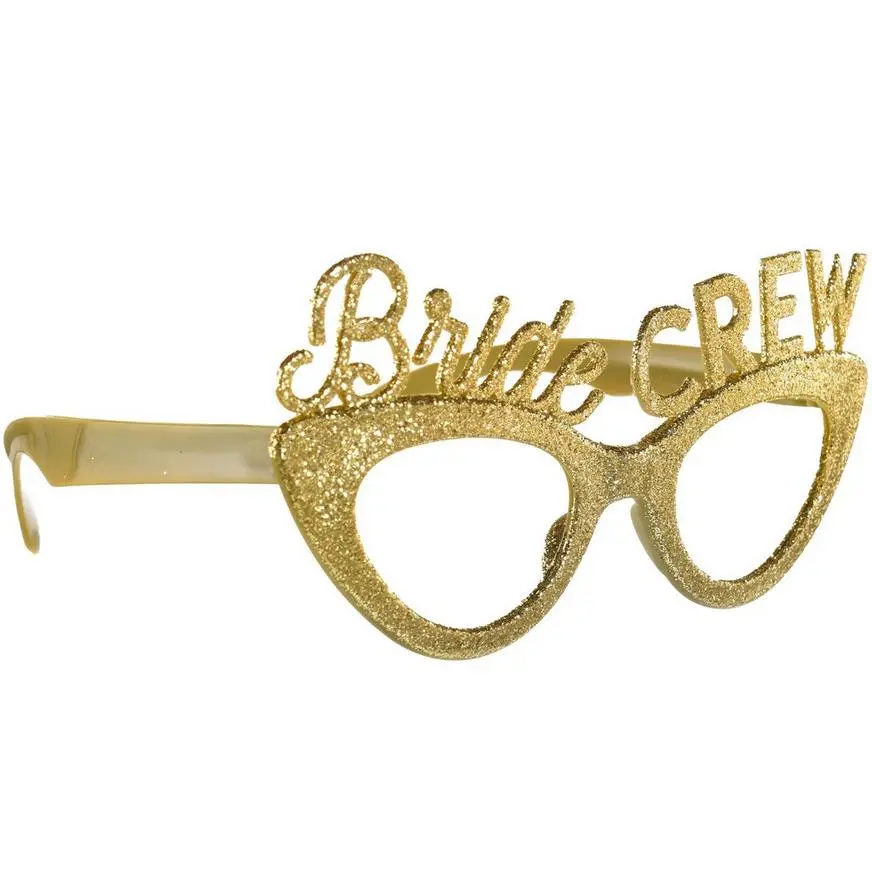 Glitter Gold Bride Crew Plastic Eyeglasses, 6ct - Image 2