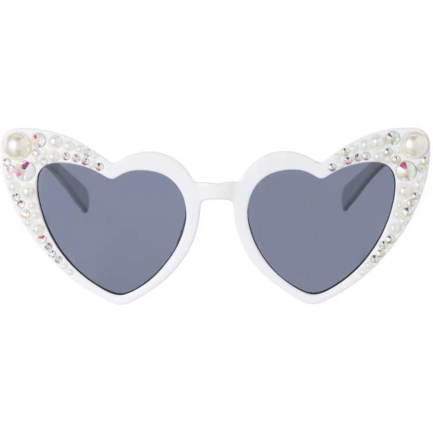Sparkly Bridal Pearl Plastic Sunglasses