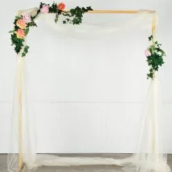 Gold Metal Wedding Arch, 6ft X 7ft