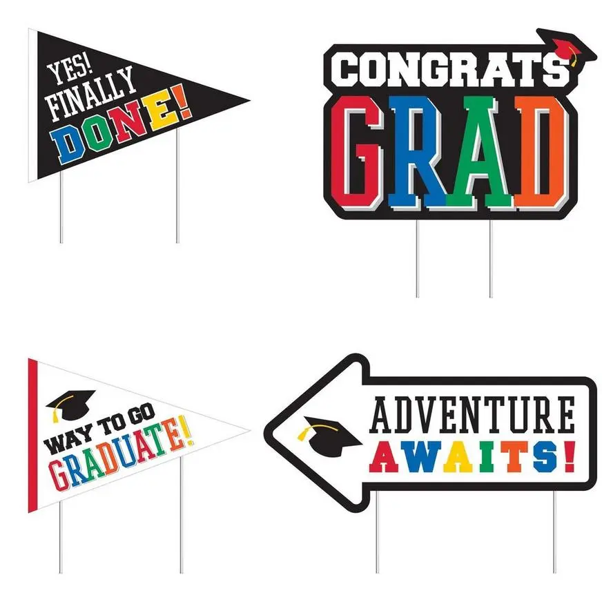 Multicolor Congrats Grad 2023 Graduation Outdoor Decorating Kit - Image 3