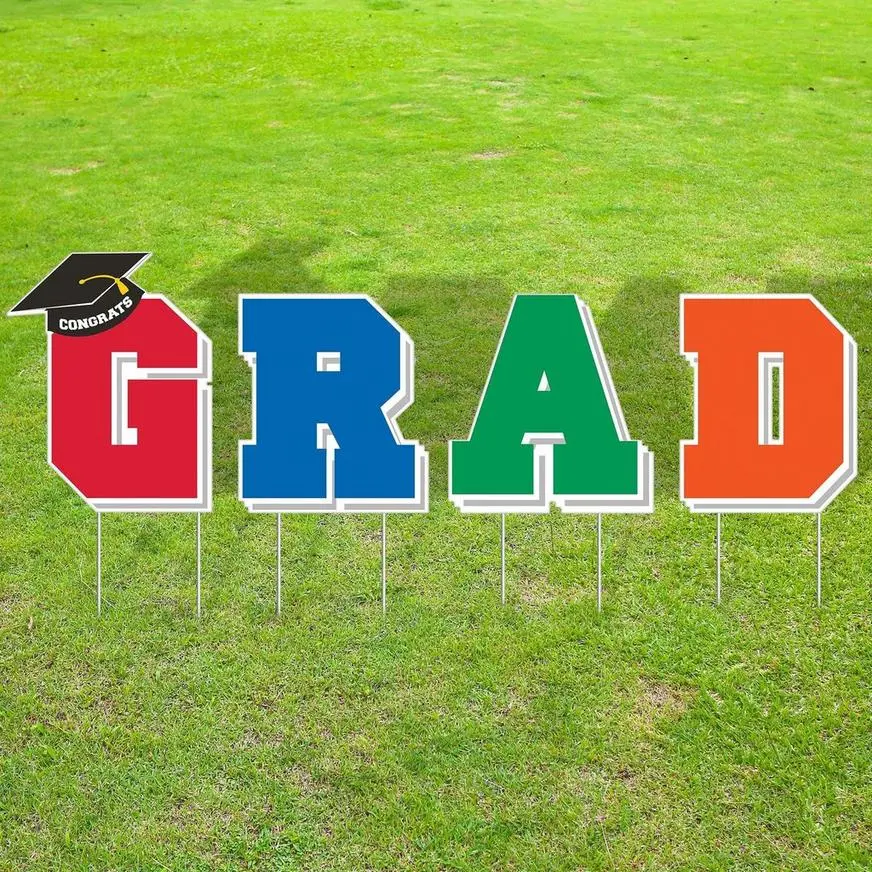 Multicolor Congrats Grad 2023 Graduation Outdoor Decorating Kit - Image 5