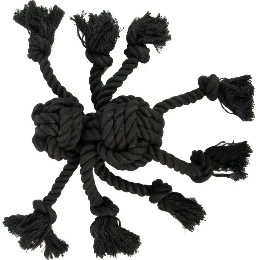 Black Spider Rope Toy, 14in X 13in – Halloween - Image 2