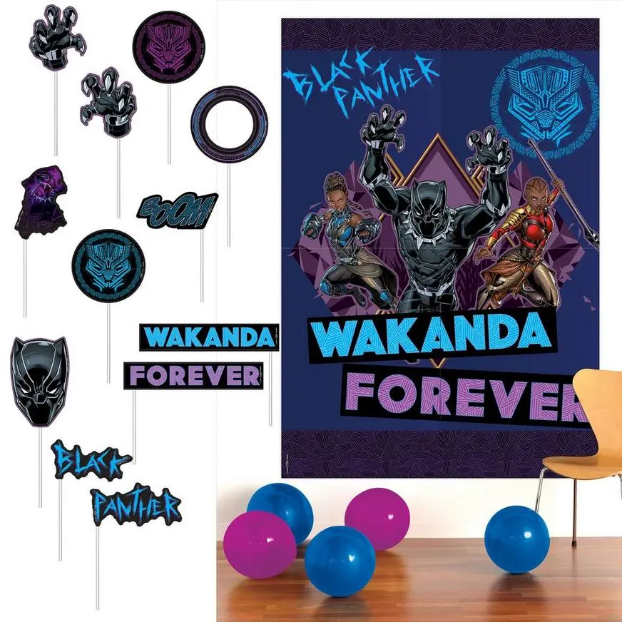 Black Panther Wakanda Forever Scene Scetter With Photo Booth Props
