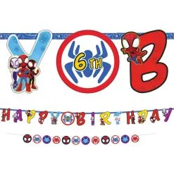 Customizable Spidey & His Amazing Friends Birthday Cardstock Letter Banners, 2ct