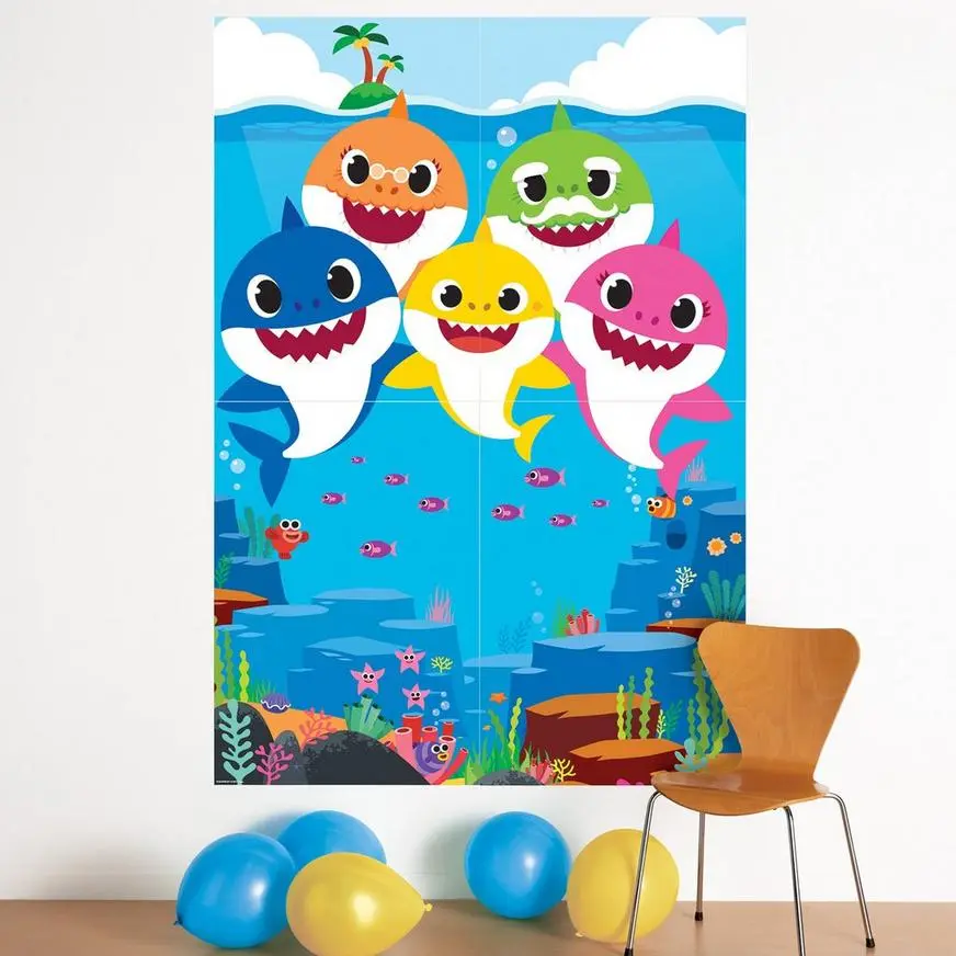 Baby Shark Paper Scene Setter, 4.1ft X 6.6ft