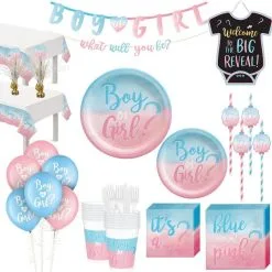 Gender Reveal Party Kit For 16 Guests
