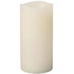 Vanilla-Scented White Pillar Glow Wick Flameless LED Wax Candle, 3in X 6in