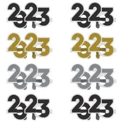 Prismatic Black, Silver & Gold 2023 Paper Glasses, 24ct