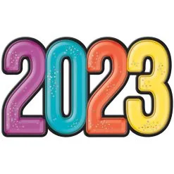 Colorful Confetti 2023 Confetti Cutout, 27in X 16.5in