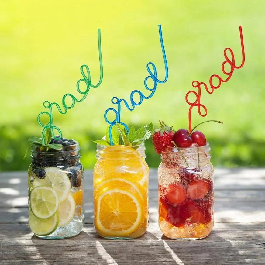 Graduation Plastic Silly Straws, 8.5in, 6ct - Image 2