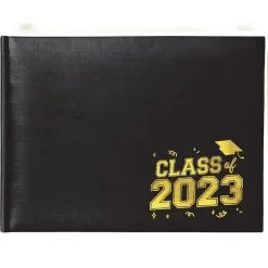 Black 2023 Graduation Paper Guest Book, 8.25in X 6.1in