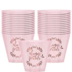 Blush Always & Forever Plastic Tumblers, 9oz, 30ct