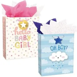 Baby Boy & Girl Gift Bag Kit, 6pc