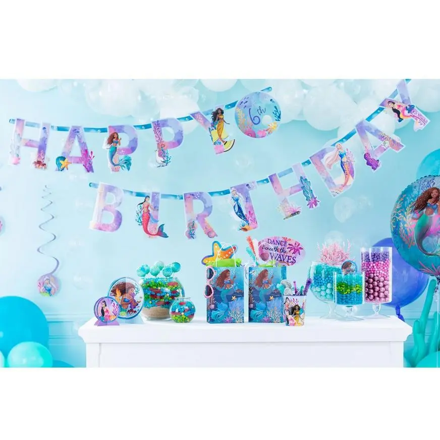 The Little Mermaid Add An Age Cardstock Birthday Banner Kit, 10ft - Movie 2023 - Image 4