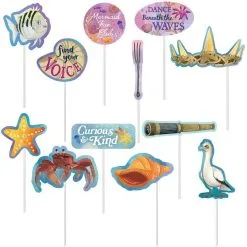 The Little Mermaid Paper & Cardstock Photo Booth Kit, 4.9ft X 5.4ft - Movie 2023