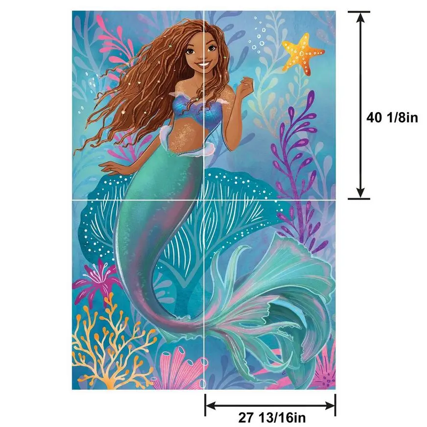 The Little Mermaid Paper & Cardstock Photo Booth Kit, 4.9ft X 5.4ft - Movie 2023 - Image 3
