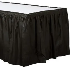 Black Plastic Table Skirt, 21ft X 29in