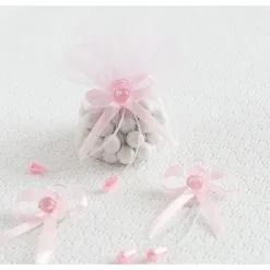 Pink Pacifier Baby Shower Favor Ties 6ct