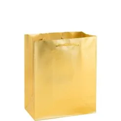 Medium Glossy Gold Gift Bag