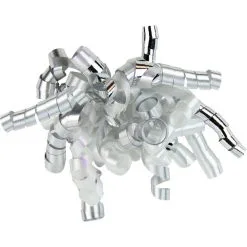 Silver & White Curly Bow