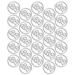 Silver Heart Metallic Sticker Seals 25ct