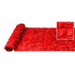 Red Vinyl Floral Sheeting