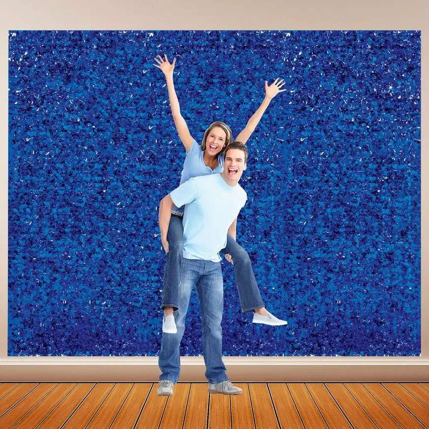 Royal Blue Metallic Floral Sheeting