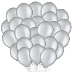 100ct, 12in, Silver Pearl Balloons