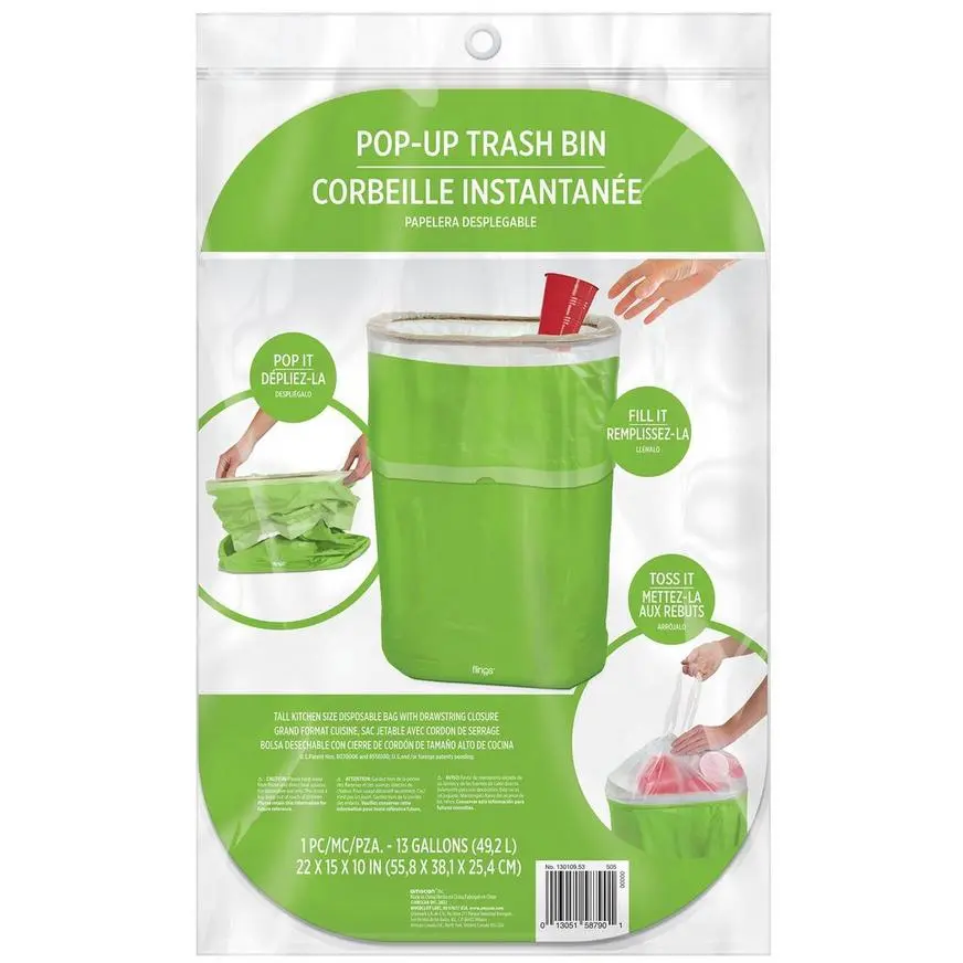 Kiwi Green Pop-Up Trash Bin - Image 2