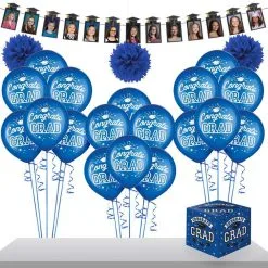 Blue Congrats Grad Graduation Gift Table Decorating Kit