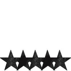 Mini Glitter Black Star Cutouts 5ct