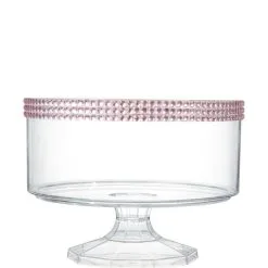 Small Pink Rhinestone Clear Plastic Trifle Container