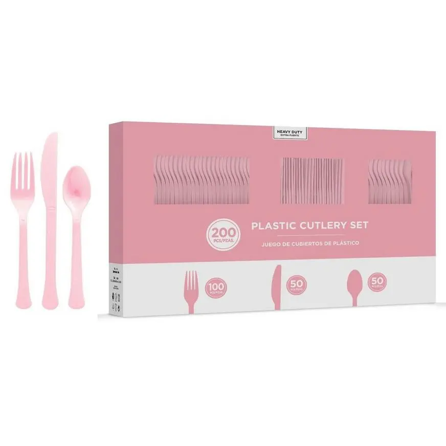 Pink Paper Tableware Kit For 50 Guests - Image 7