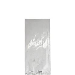 Medium Metallic Silver Plastic Treat Bags 25ct