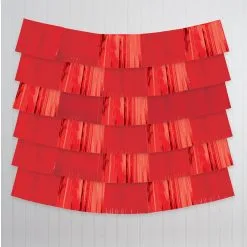 Red Fringe Plastic Banners, 60in, 9ct