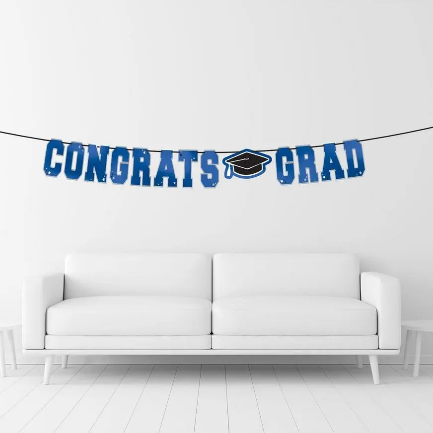 Blue Congrats Grad Letter Banner - Image 2