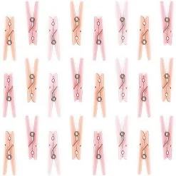Mini Pink Clothespin Baby Shower Favor Charms 24ct