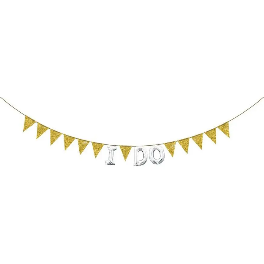Create Your Own Glitter Gold Pennant Banner - Image 2