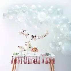 71pc, Air-Filled Ginger Ray White Balloon Arch Kit